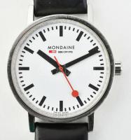 Mondaine kvarc karóra, Működő, jó állapotban, elemmel, új bőr szíjjal + tartalék szíjjal d: 35 mm