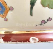 Joseph Steild Znaim fajansz váza, kézzel festett, jelzett, kis lepattanásokkal, m: 18 cm