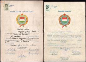 cca 1960-80 14 db szocreál oklevél, bizonyítvány (szakmunkás bizonyítvány, építőipari gépkezelő bizo...