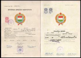 cca 1960-80 14 db szocreál oklevél, bizonyítvány (szakmunkás bizonyítvány, építőipari gépkezelő bizo...