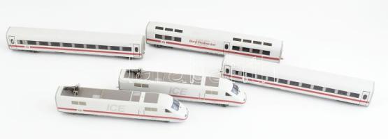 Märklin H0 33701 cikkszámú vasútmodell, DB ICE 401 elektromos vonat szett, 5 db-os, eredeti doboza nélkül / Märklin H0 No. 33701 model railway, DB ICE 401 electric train set of 5, without original box