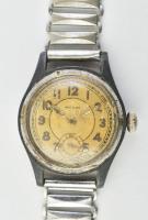 Montblanc kézi felhúzós vintage férfi karóra. Enyhén kopott számlap, karcos plexi, működik, fém szíj...