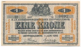 Ostffyasszonyfa / Hadifogolytábor 1916. június 1. 1K '22 0692" T:I,I- apró sarokhajlás
Ad...