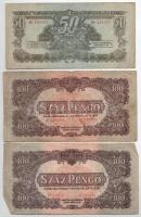 1944. 1P-50P (6xklf) + 100P (2x) "A Vörös Hadsereg Parancsnoksága" T:III,III- fo