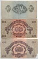 1944. 1P-50P (6xklf) + 100P (2x) "A Vörös Hadsereg Parancsnoksága" T:III,III- fo