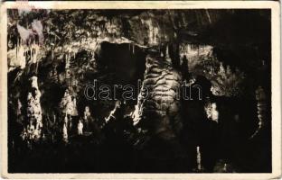 Aggtelek-Jósvafő, Baradla cseppkőbarlang, belső, Horthy Miklós terem. Kessler Hubert felvétele (ragasztónyom / glue marks)