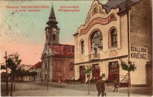 1913 Kecskemét, Iparosotthon és görög templom, szálloda és kávéház. Fekete (Schwartz) Soma kiadása