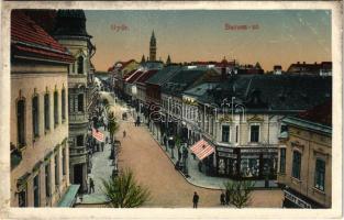 1913 Győr, Baross út, Schöpf István és Kocsi Jenő üzlete (fl)