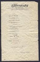 Endrődi Béla író, újságíró verse feleségének A Társaság c. lap fejléces papírján + boríték