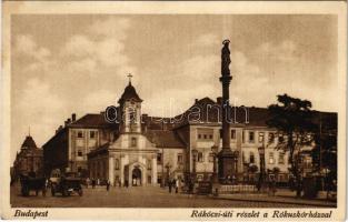 Budapest VIII. Rákóczi út és Rókus kórház, villamos, automobil (EK)