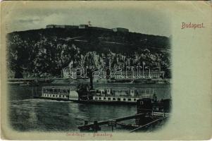 1898 (Vorläufer) Budapest XI. Gellérthegy, Citadella, "HATTYÚ" gőzhajó (EB)