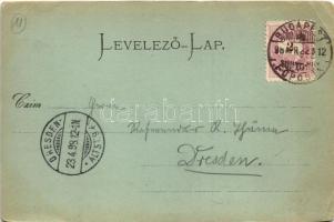 1898 (Vorläufer) Budapest XI. Gellérthegy, Citadella, "HATTYÚ" gőzhajó (EB)