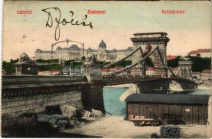 1909 Budapest, Lánchíd, rakpart (EK)
