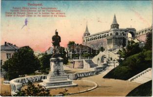 1913 Budapest I. Halászbástya, Hunyadi János szobor (fl)