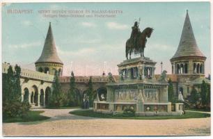 1909 Budapest I. Halászbástya, Szent István szobor (EK)
