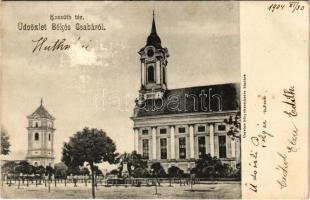 1904 Békéscsaba, Kossuth tér, templom. Corvina könyvkereskedés kiadása (felületi sérülés / surface damage)