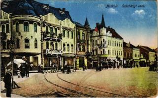 1938 Miskolc, Széchenyi utca, üzletek. Grünwald Ignác kiadása (kopott sarkak / worn corners)