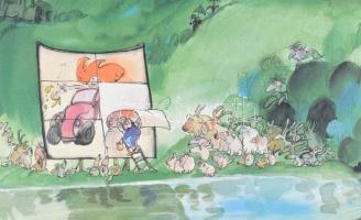 Sajdik Ferenc (1930-): Mesejelenet (cím nélkül). Ofszet nyomat, papír, jelzett, számozott (200/29), ...