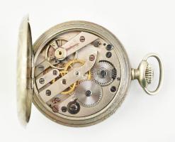 Trib ezüstözött acél tokos zsebóra. hibátlan számlappal, működő, jó állapotban d: 44 mm