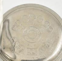 Roskopf fém tokos zsebóra. számlapon repedéssel működő, jó állapotban pontosan jár d: 51 mm