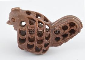 Kakas, indiai faragott szappankő/zsírkő figura, m: 8 cm