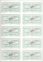 1989-2002. 16 darab magyar részvény "MINTA" felülbélyegzéssel, illetve "MINTA" p...