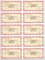 1989-2002. 16 darab magyar részvény "MINTA" felülbélyegzéssel, illetve "MINTA" p...