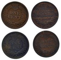 Amerikai Egyesült Államok 1901-1907. 1c bronz "Indián fej" (4xklf) T:2,2- 1907-es hajlott ...