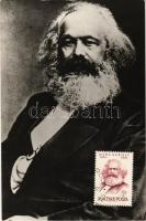 Marx Károly, Magyarországi Szociáldemokrata Párt Országos Oktatási bizottsága, propaganda. Képzőművészeti Alap / Karl Marx - CM (Carte Maximum)