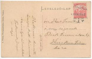 1918 Gátalja, Gáttája, Gataia; csoportkép a vendéglő udvarán, étterem. A. Weiser fényképész / group ...