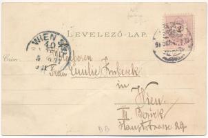 1897 (Vorläufer) Arad, Szabadság tér, színház épület délről nézve, József Kormányzóság palotája / sq...