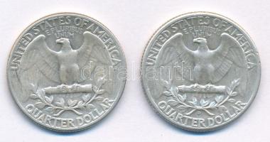 Amerikai Egyesült Államok 1941. 25c Ag + 1941D. 25c Ag T:1-,2
USA 1939. 25 Cent Ag + 1940. 25 Cent ...