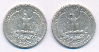 Amerikai Egyesült Államok 1943. 25c Ag + 1945S 25c Ag T:1-,2
USA 1943. 25 Cent Ag + 1945S 25 Cent A...