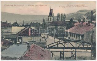 Resica, Resita; Fő utca, Vasúti híd, Boskowitz J. kiadása / main street, railway bridge (EK)