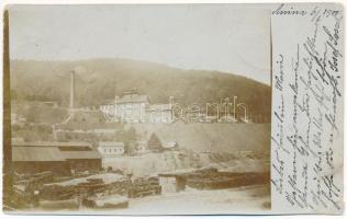 1900 Anina, Stájerlakanina, Steierdorf; vasgyár / iron works, factory. photo (szakadás / tear)
