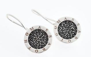 Thomas Sabo ezüst (Ag) design fülbevaló, apró fekete kövekkel. Jelzett, bruttó: 5,6 g