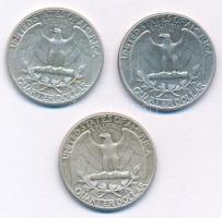 Amerikai Egyesült Államok 1945. 25c Ag (2x) + 1946. 25c Ag T:1-
USA 1945. 25 Cent Ag (2x) + 1946. 2...