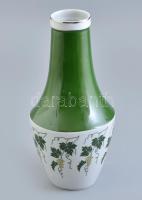 Spechtsbrunn porcelán váza. Szőlőlevél mintával. Kézzel festett, jelzett, minimális kopással 26 cm
