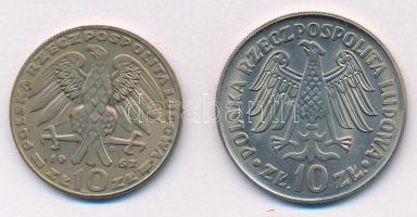 Lengyelország 1964. 10Zl Cu-Ni "600 éves a Jagelló Egyetem" + 1967. 10Zl Cu-Ni "Karol...