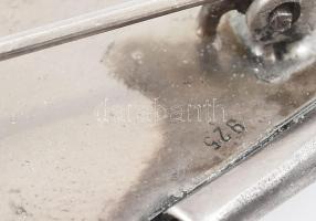 Ezüst(Ag) bross, jelzett, 4×9 cm, nettó: 14,6 g