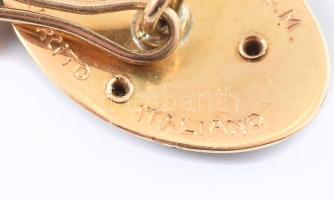 Mandzsettagomb-pár, felirattal, sérült