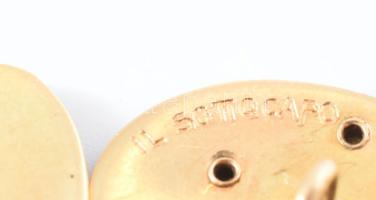 Mandzsettagomb-pár, felirattal, sérült