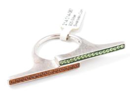 Ezüst (Ag) design gyűrű Swarovski kristályokkal. Jelzett, bruttó: 6,7 g, m: 55
