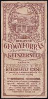 Budapesti gyógyforrás ásványvízzel készült kétszersült, gyártja: Neumann Béla, Bp., Margit-krt. 16., számolócédula, apró lapszéli szakadásokkal, hajtásnyommal