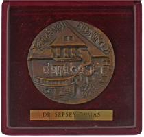 Kutas László (1936-) 2003. Kormányzati ellenőrzésért 1993-2003 kétoldalas bronz emlékérem díszdobozban (80mm) T:AU