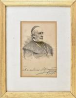 1865 Bartalkovics Albert érsek portréja, üvegezett keretben, 17×12 cm