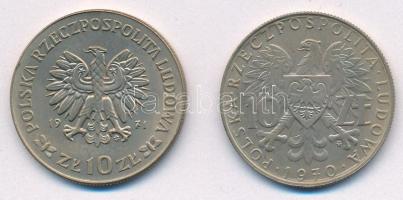 Lengyelország 1970. 10Zl Cu-Ni "Voltunk, vagyunk, leszünk - 1945-1970" + 1971. 10Zl Cu-Ni ...