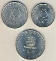 1948. 5Ft+10Ft+20Ft Ag "Petőfi, Széchenyi, Táncsics-Szabadságharc" sor T:2,2/3