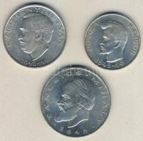 1948. 5Ft+10Ft+20Ft Ag "Petőfi, Széchenyi, Táncsics-Szabadságharc" sor T:2,2/3