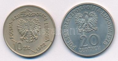 Lengyelország 1972. 10Zl Cu-Ni "50 éves a gdyniai kikötő" + 1978. 20Zl Cu-Ni "Maria K...